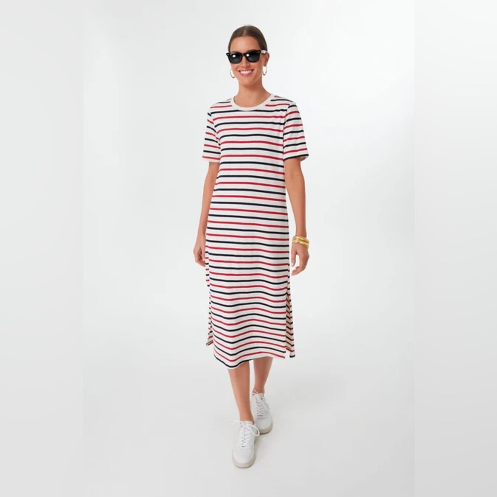 Tuckernuck Pomander Place Americana Stripe Short Sleeve Gio Maxi Dress